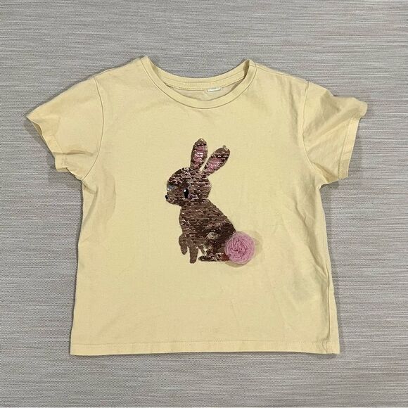 H&M Other - H&M Girls Sequin Bunny T-Shirt Size 4-6 years
